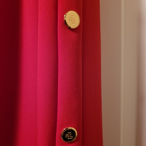 Lauren Ralph Lauren Women's Button-Trim Crepe Shift Dress Size 8 - Picture 5 of 9